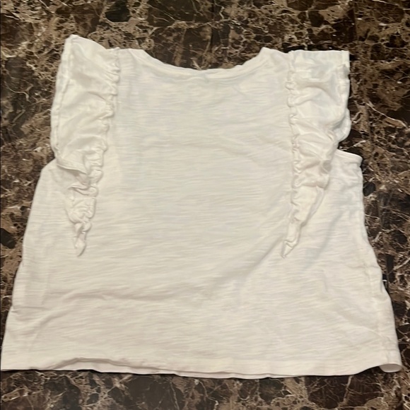 Old Navy White Short Sleeve Tee with Ruffle Details - Picture 3 of 3